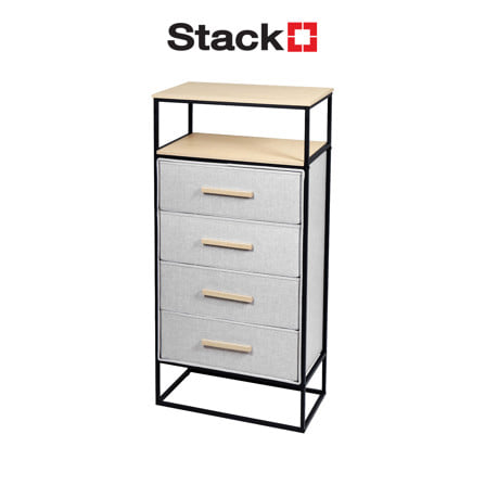 ชั้นลิ้นชักผ้า 4 ชั้น STACKO DIMI 60X34X118.4 ซม. สีเทา_1