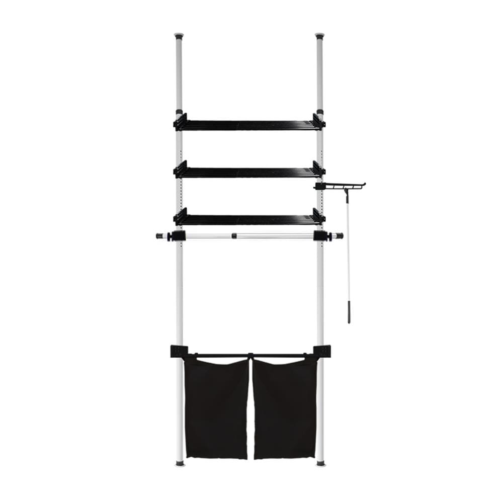 ราวแขวนผ้า TUGU R63W 80x42.5x300 ซม. สีขาวข้อต่อดำ