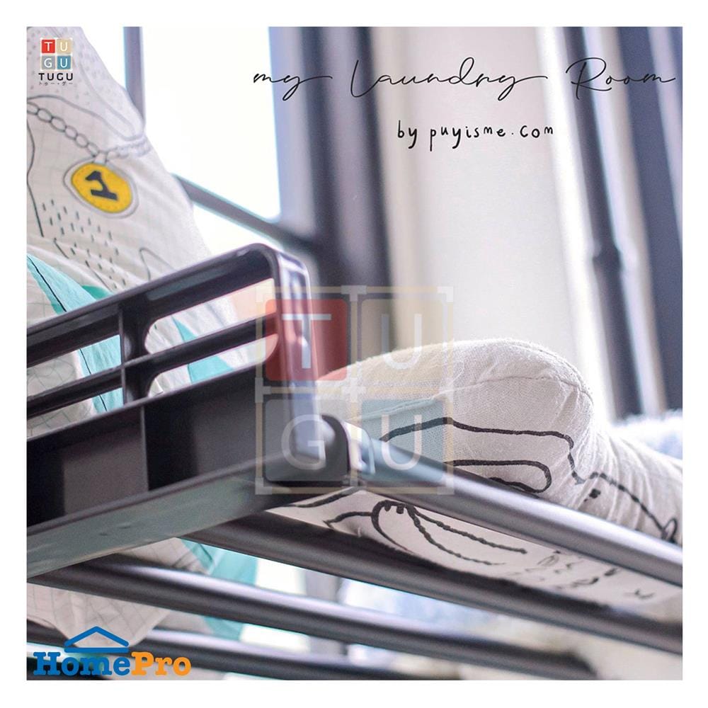 ราวแขวนผ้า TUGU R60B 240x42.5x300 ซม. สีดำ