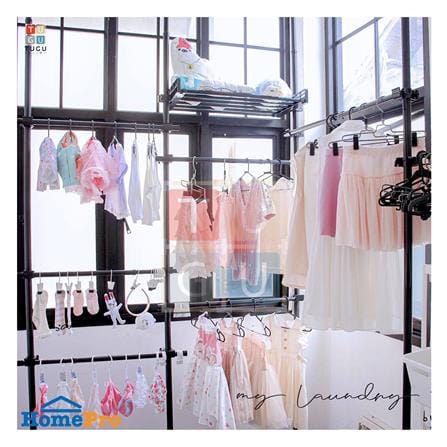 ราวแขวนผ้า TUGU R60B 240x42.5x300 ซม. สีดำ_2