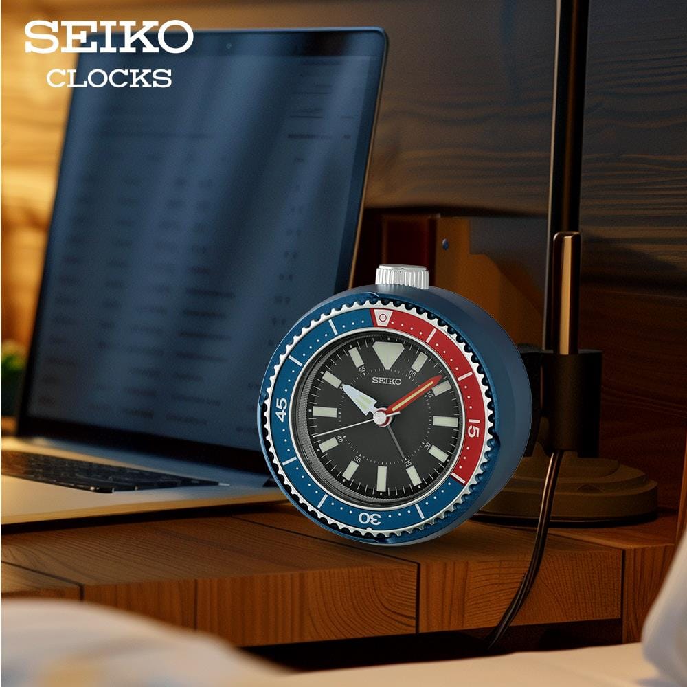 นาฬิกาปลุก SEIKO CLOCKS QHE207L 4X3.8 นิ้ว สีน้ำเงินเข้ม
