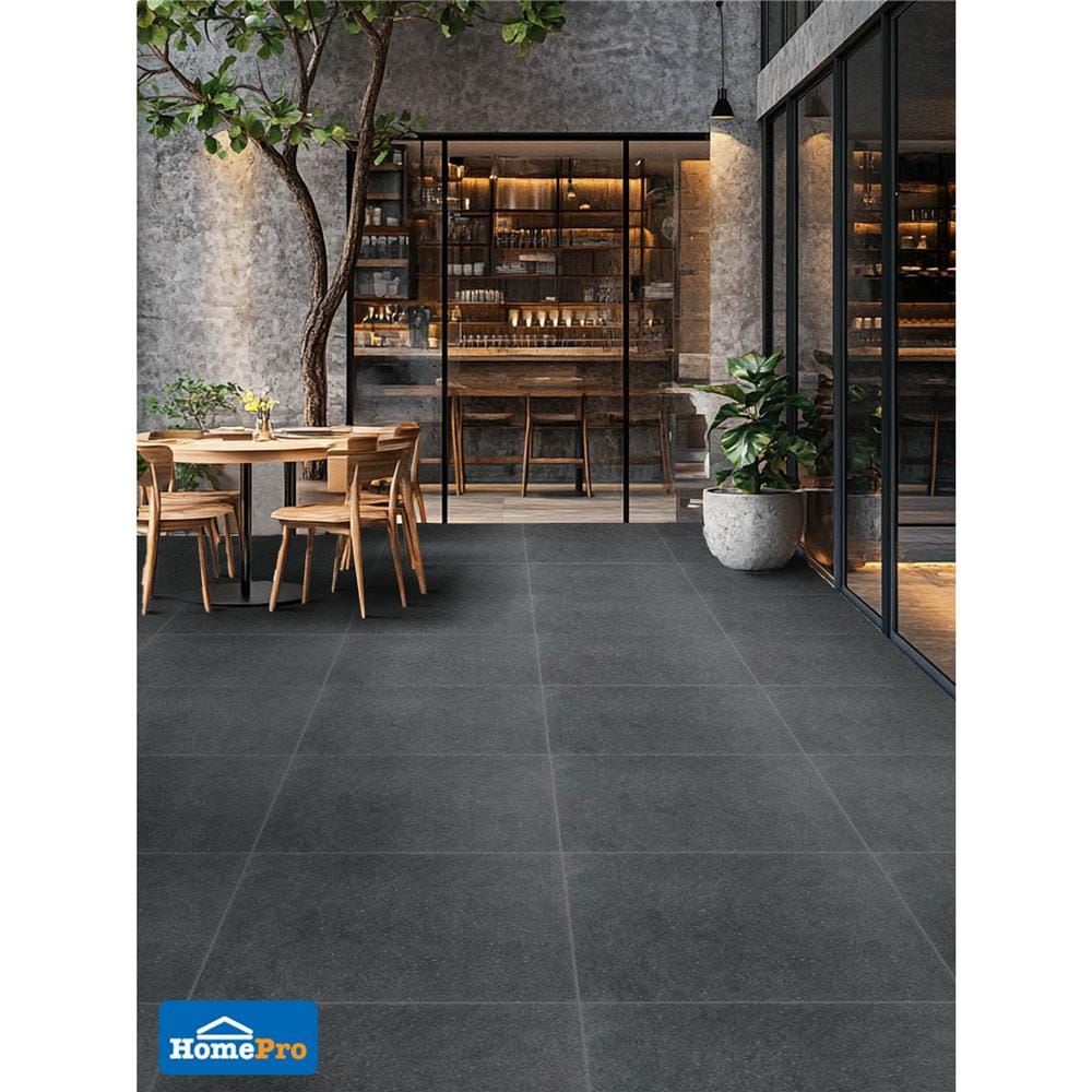 กระเบื้องพื้นพอร์ซเลน 60x60 ซม. COTTO ESPANA เมเทออร์ แอนตราซิต้า 85ME65R R11 ดำ PM 1.44 ตร.ม.