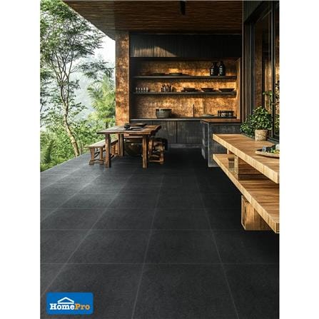 กระเบื้องพื้นพอร์ซเลน 60x60 ซม. COTTO ESPANA เมเทออร์ แอนตราซิต้า 85ME65R R11 ดำ PM 1.44 ตร.ม._2