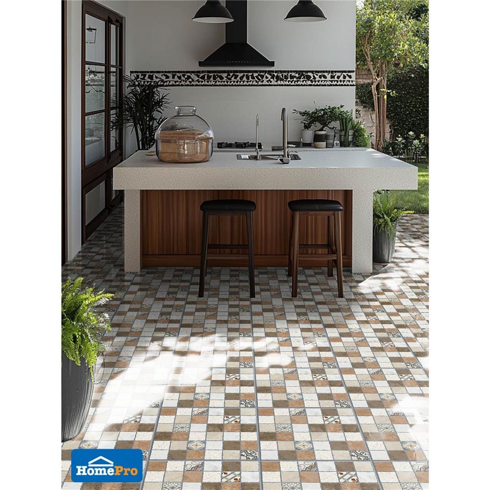 กระเบื้องพื้น 50x50 ซม. TARA นาติยาส น้ำตาล A 1 ตร.ม.