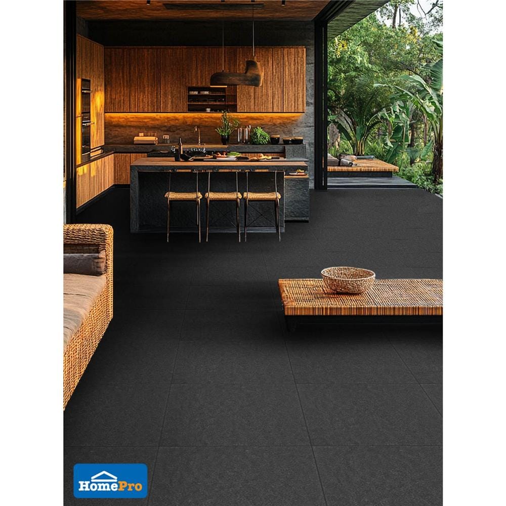 กระเบื้องพื้นพอร์ซเลน 60x60 ซม. COTTO ESPANA เมเทออร์ เนโกร 85ME95 ดำ PM 1.44 ตร.ม.