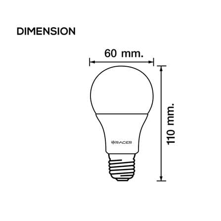 หลอด LED RACER A60 9 วัตต์ DAYLIGHT/COOL WHITE/WARM WHITE E27 แพ็ก 2 ชิ้น_5