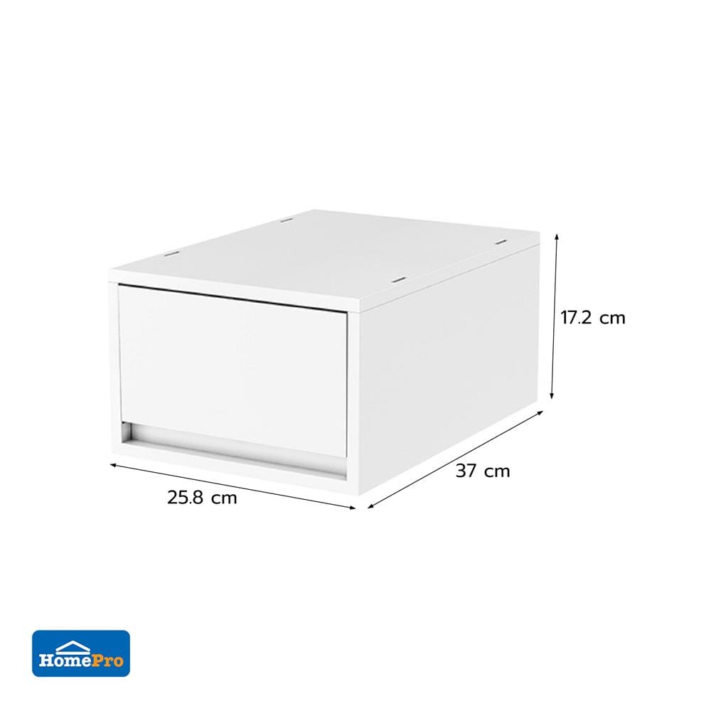 กล่องลิ้นชั้น 1 ช่อง STACKO NEO 25.8X37X17.2 ซม. สีขาว