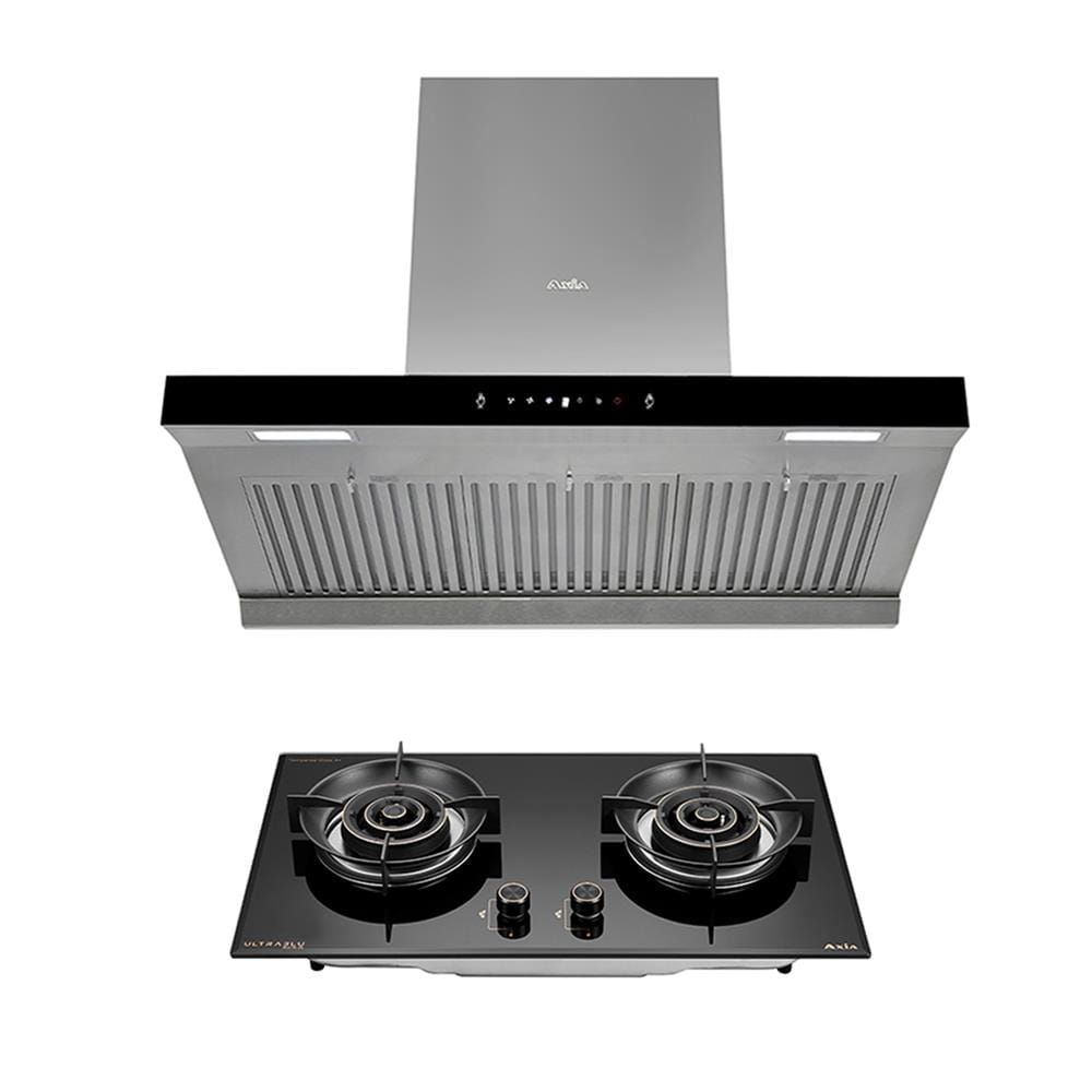 เตาฝัง+เครื่องดูดควัน AXIA BLU76-2G+C-SENSE90