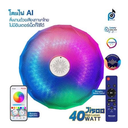 ไฟเพดาน LED RACER AI JISOO 15 นิ้ว 40 วัตต์ DAYLIGHT/COOL WHITE/WARM WHITE/RGB สีขาว_8