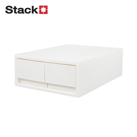 กล่องลิ้นชัก 2 ช่อง STACKO NEO 25.8X37X11.5 ซม. สีขาว_1