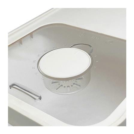 ถังข้าวสารฝาเลื่อน KECH SAVE SPACE 10 กก. สีขาว/ครีม_3
