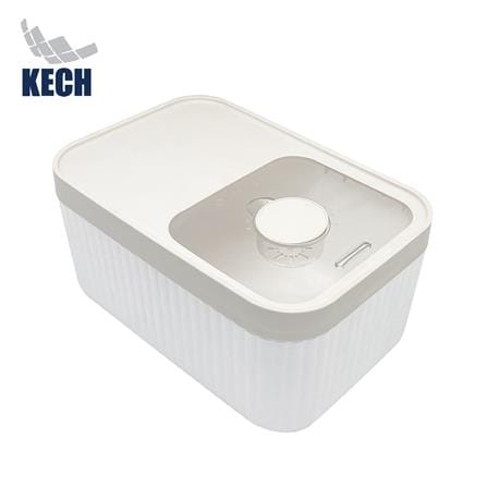 ถังข้าวสารฝาเลื่อน KECH SAVE SPACE 5 กก. สีขาว/ครีม_1
