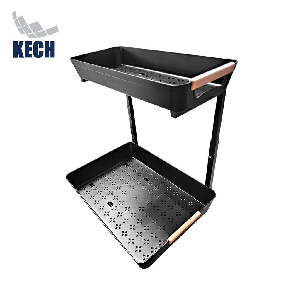 ชั้นวางอเนกประสงค์แบบเลื่อนได้ 2 ชั้น KECH SLIDE สีดำ