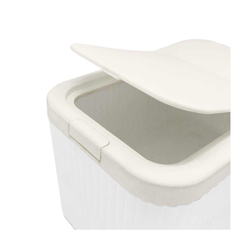ถังข้าวสารฝากด KECH PUSH FLAT 10 กก. สีขาว/ครีม