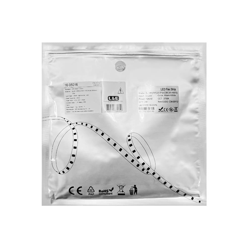 ไฟเส้น LED L&E 16-05016 12 วัตต์ 2 เมตร WARM WHITE