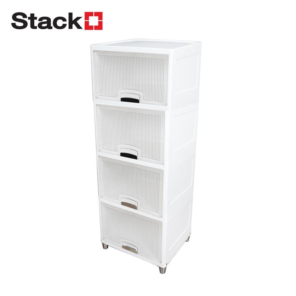 ตู้บานเปิดบน 4 ชั้น STACKO MOREZ 45X38X117 ซม. สีขาว