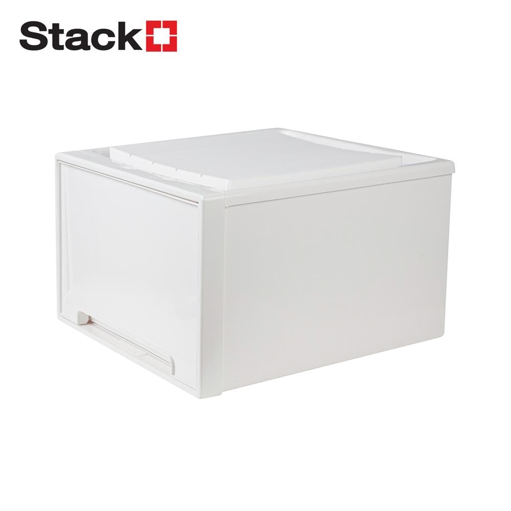 กล่องลิ้นชัก STACKO NETA SIZE L 45X44X29.7 ซม. สีขาว