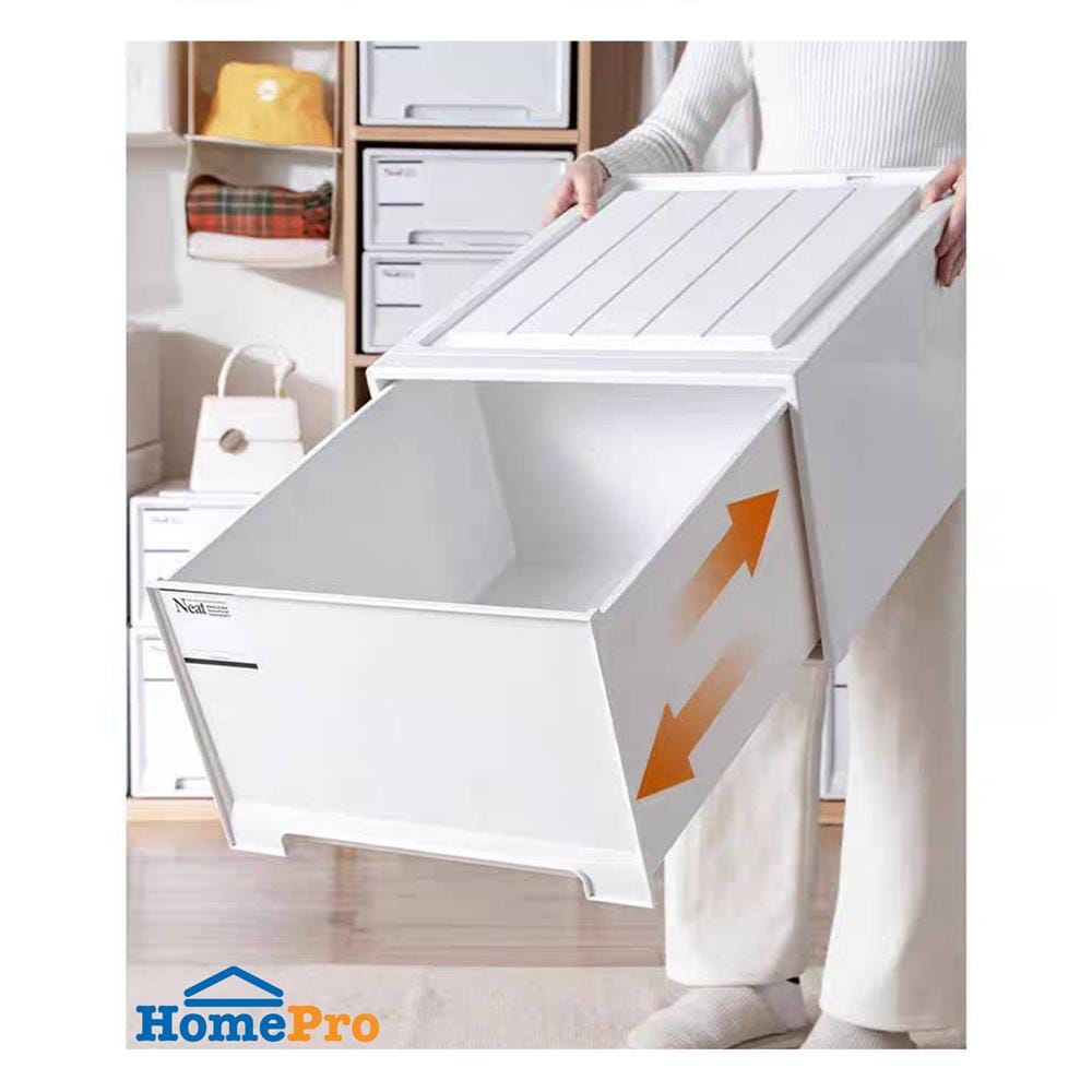 กล่องลิ้นชัก STACKO NETA SIZE L 45X44X29.7 ซม. สีขาว