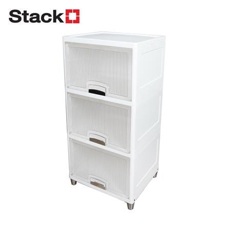 ตู้บานเปิดบน 3 ชั้น STACKO MOREZ 45X38X90 ซม. สีขาว_0
