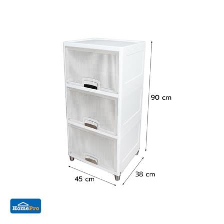 ตู้บานเปิดบน 3 ชั้น STACKO MOREZ 45X38X90 ซม. สีขาว_5