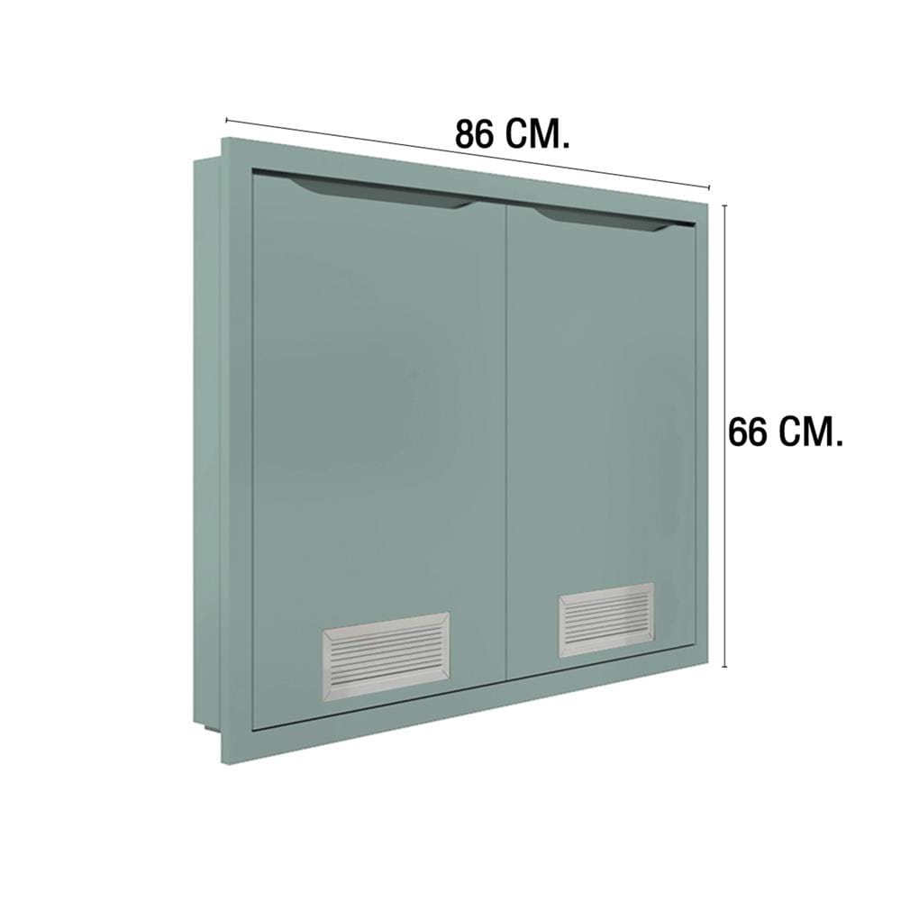 บานซิงค์คู่พร้อมช่องระบายอากาศ MJ EC 86x66 ซม. สี SEA SALT