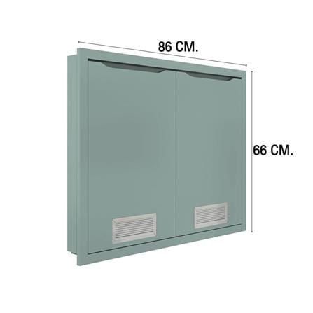 บานซิงค์คู่พร้อมช่องระบายอากาศ MJ EC 86x66 ซม. สี SEA SALT_4
