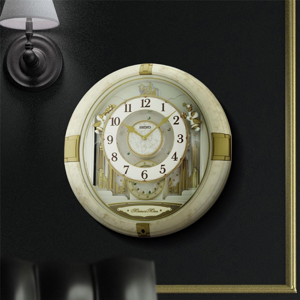 นาฬิกาแขวน SEIKO CLOCKS QXM603W 16.7X16.2 นิ้ว สีขาว