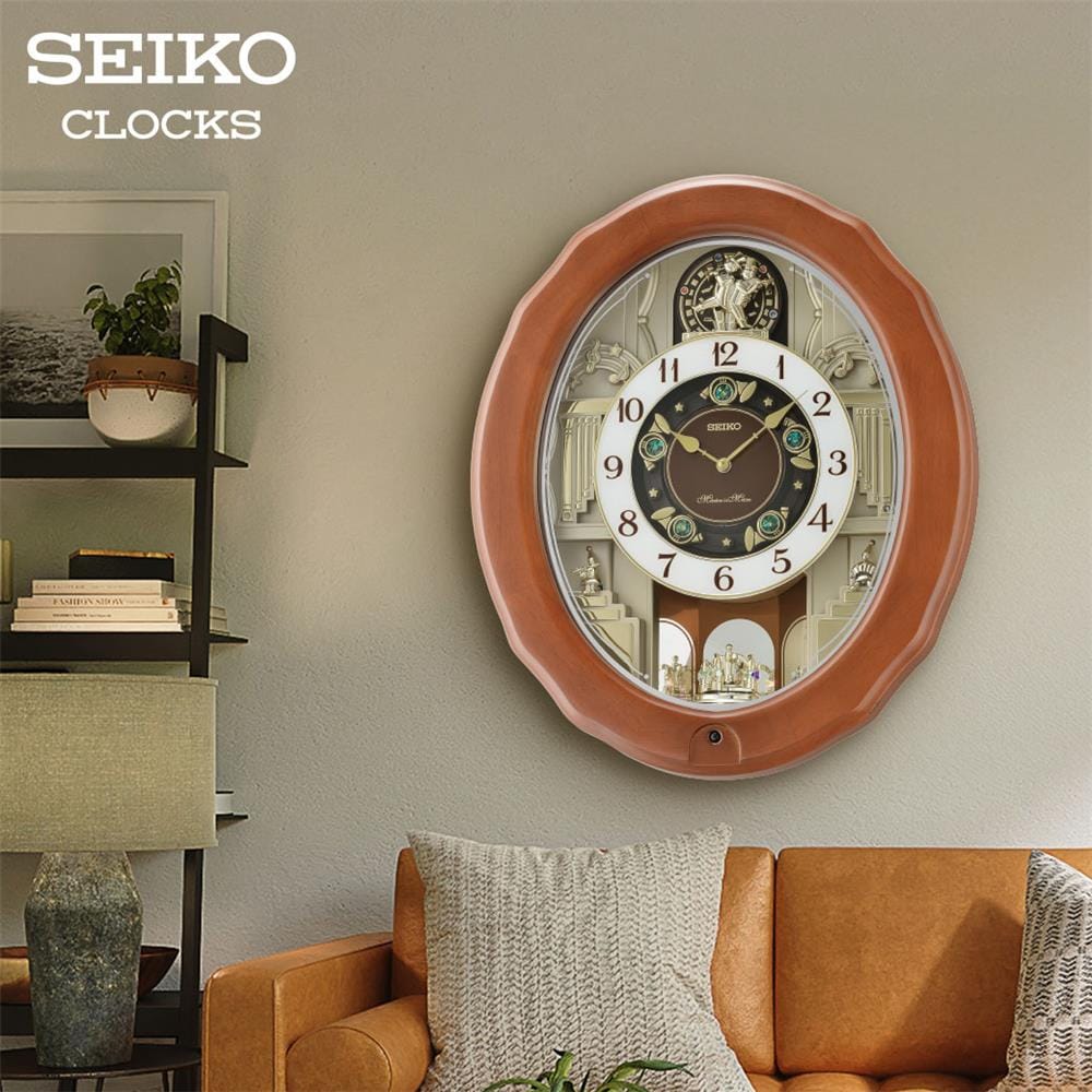 นาฬิกาแขวน SEIKO CLOCKS QXM604B 19X16 นิ้ว สีน้ำตาล