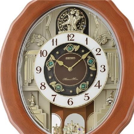 นาฬิกาแขวน SEIKO CLOCKS QXM604B 19X16 นิ้ว สีน้ำตาล_1