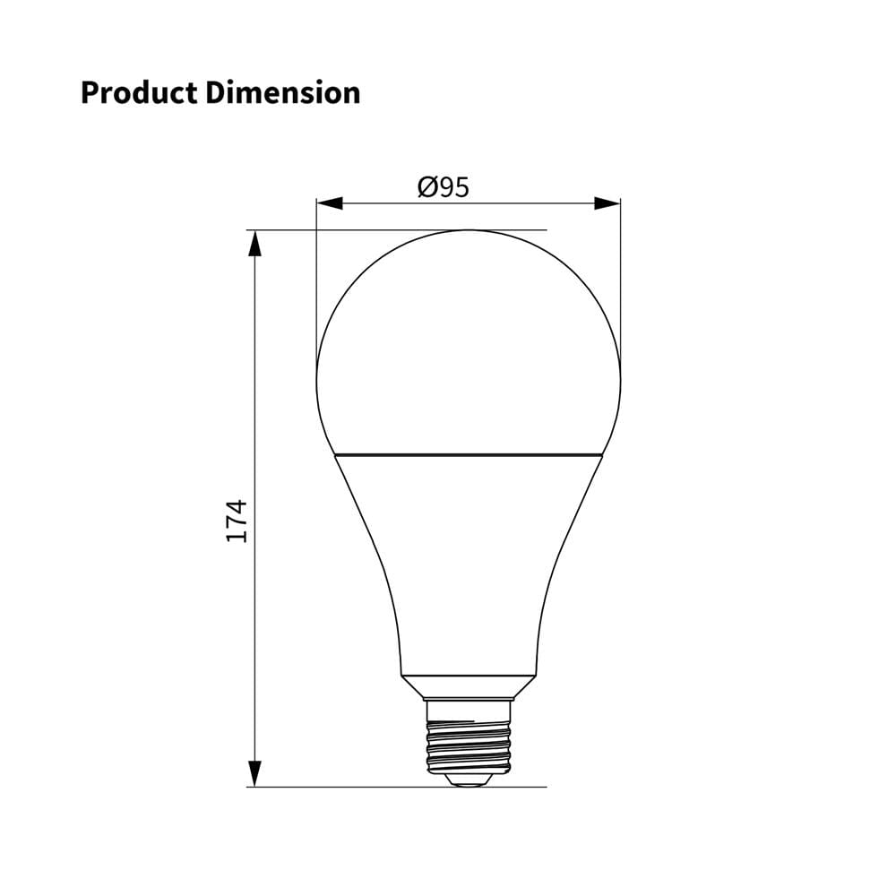 หลอด LED SHINING A95 26 วัตต์ DAYLIGHT E27