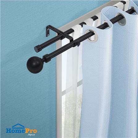 ราง 2 ชั้น ยืดหด HOME LIVING STYLE METAL 180-310 ซม. สีดำ_3