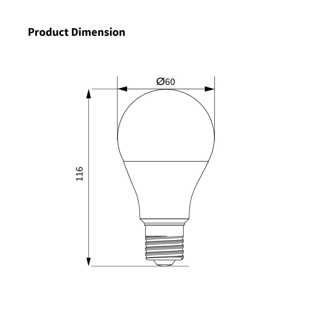 หลอด LED SHINING A60 12 วัตต์ COOL WHITE E27