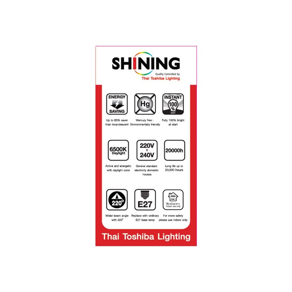หลอด LED SHINING A80 18 วัตต์ DAYLIGHT E27