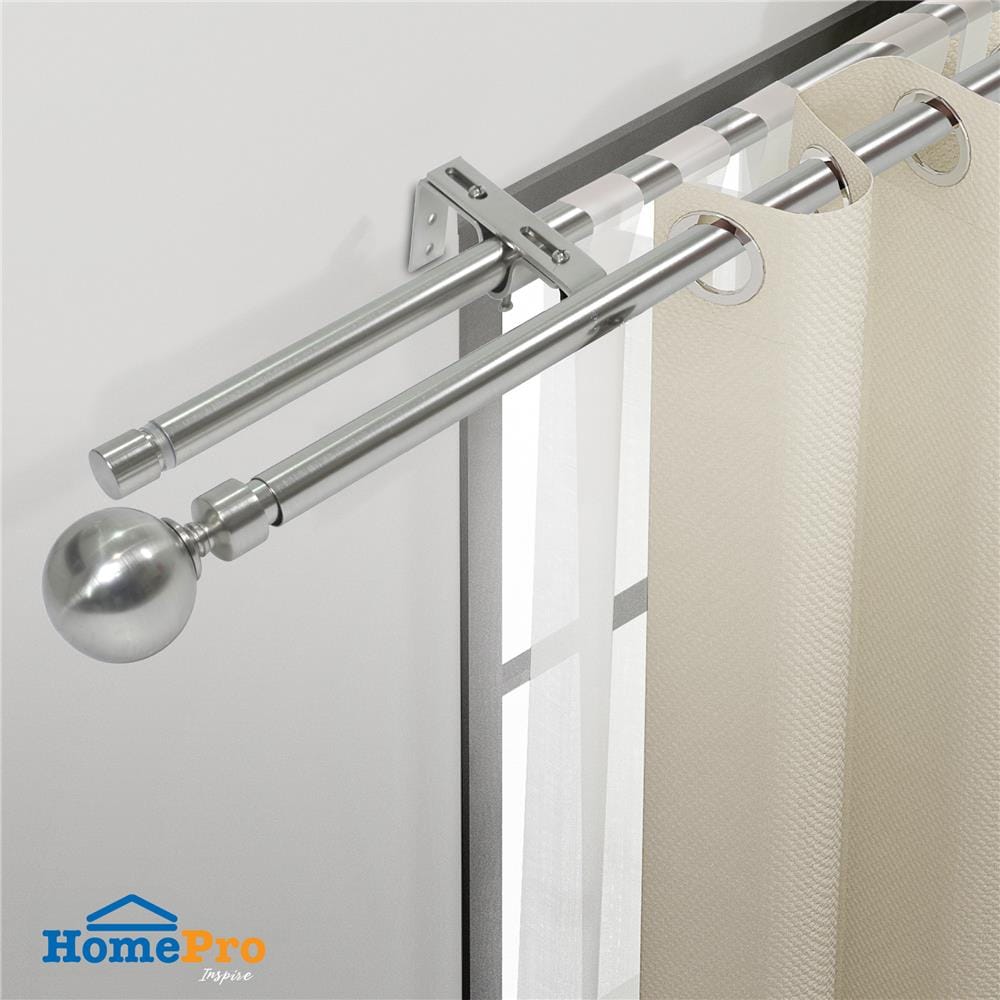 ราง 2 ชั้น ยืดหด HOME LIVING STYLE METAL 180-310 ซม. สีเงิน