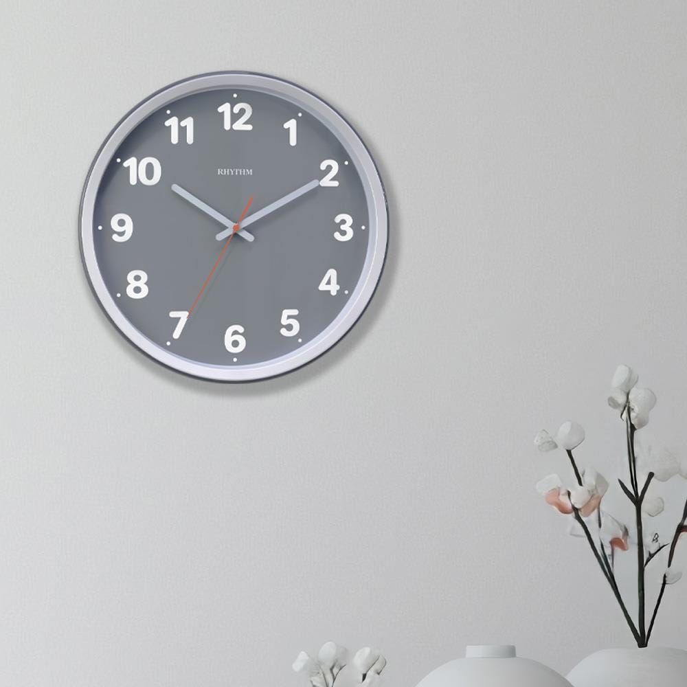 นาฬิกาแขวน RHYTHM CMG617NR08 14 นิ้ว สีเทา
