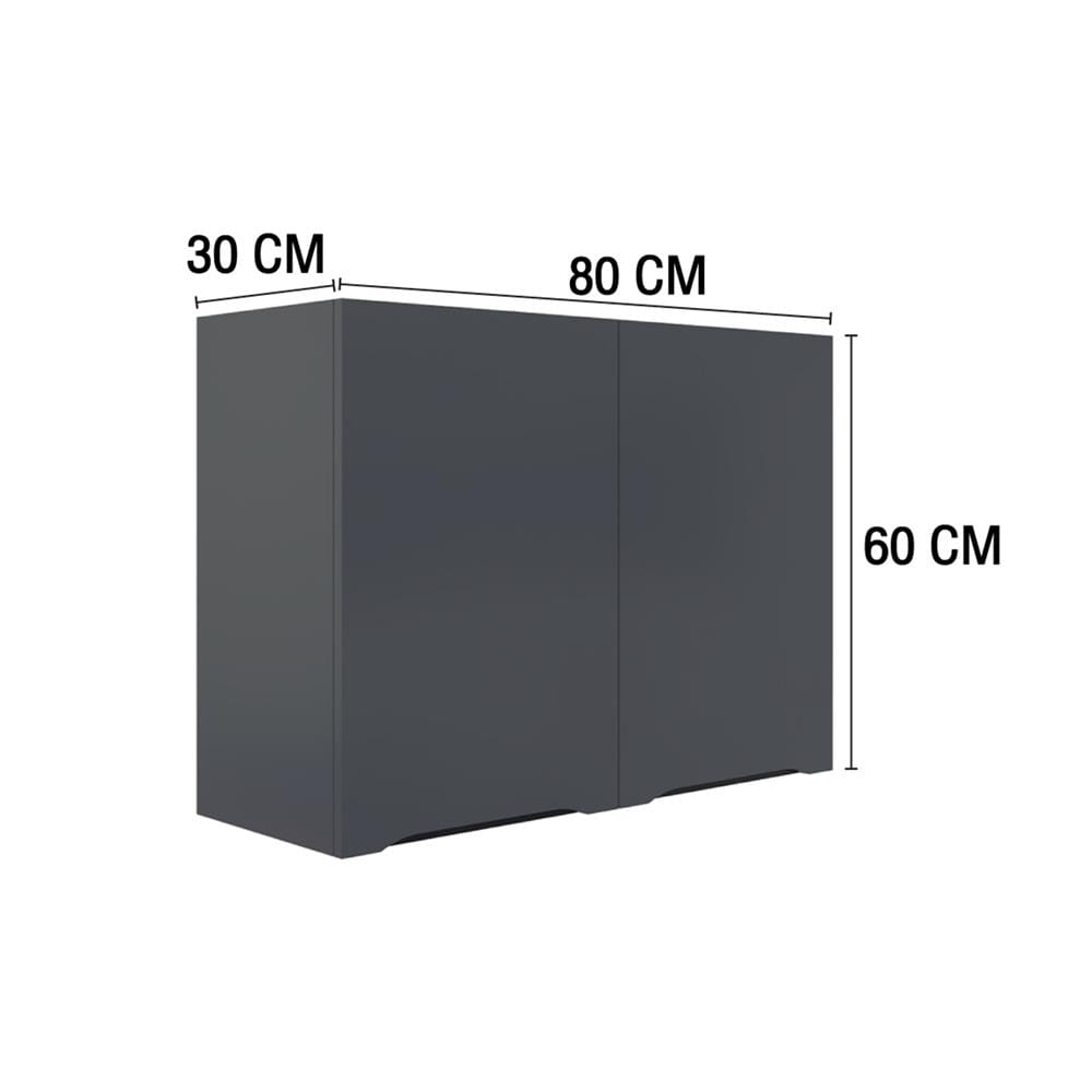 ตู้แขวนคู่ MJ ECO 80x60 ซม. สี GREY GRAPHITE