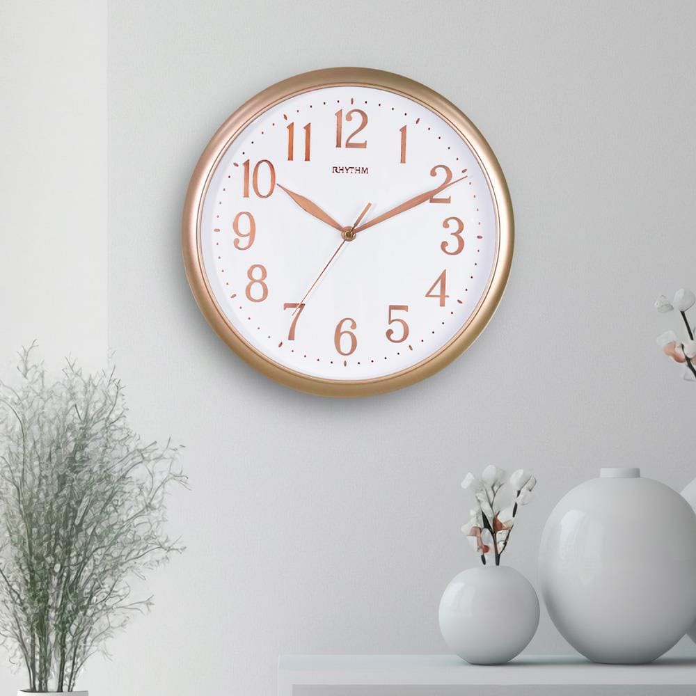 นาฬิกาแขวน RHYTHM CMG613BR13 12 นิ้ว สีโรสโกลด์