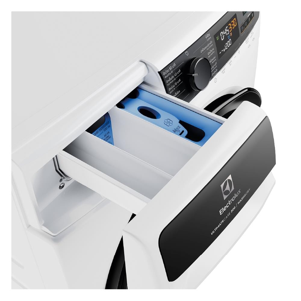 เครื่องซักอบผ้าฝาหน้าพร้อมขาตั้ง ELECTROLUX EWW9023P5WC 9/6 กก. 1200RPM อินเวอร์เตอร์ สีขาว