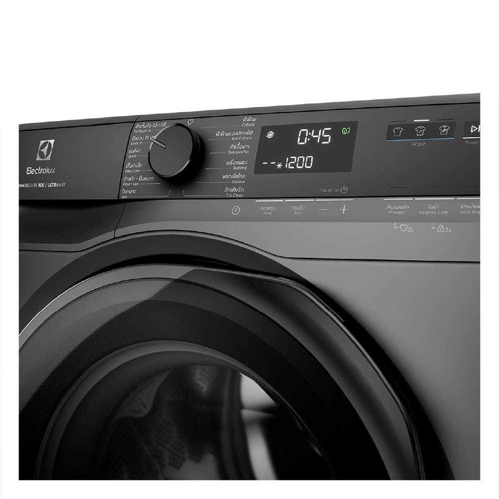 เครื่องซักผ้าฝาหน้าพร้อมขาตั้ง ELECTROLUX EWF9023P5SC 9 กก. 1200RPM อินเวอร์เตอร์ สีเทาเข้ม