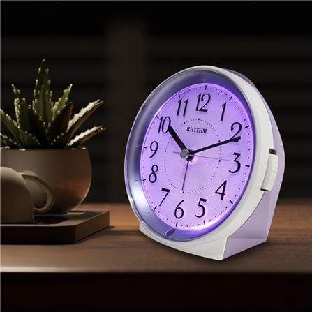 นาฬิกาปลุก RHYTHM 8RE669SR12 4.5 นิ้ว สีขาว_5