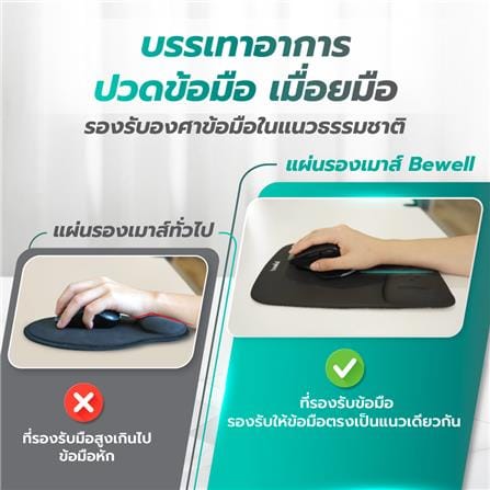 แผ่นรองเมาส์เพื่อสุขภาพ BEWELL G097172-OF013 สีดำ_4