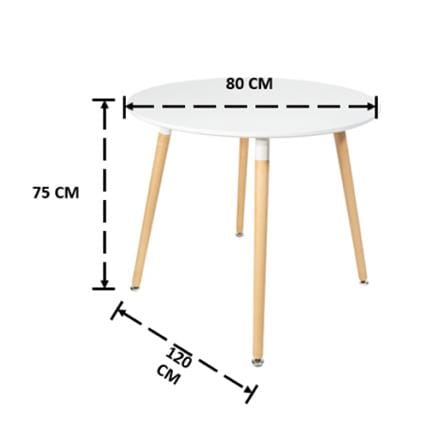 โต๊ะอาหาร FURINTREND TALE TABLE 1 80 ซม. สีขาว_2