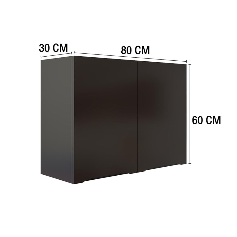 ตู้แขวนคู่ MJ ECO 80x60 ซม. สี DARK CHOCOLATE