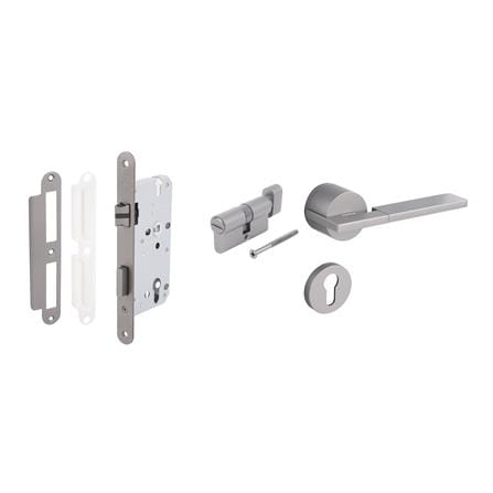มือจับก้านโยกห้องทั่วไป MORTISE HAFELE 489.11.047 สีเทา/ดำ_2