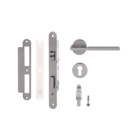 มือจับก้านโยกห้องทั่วไป MORTISE HAFELE 489.11.047 สีเทา/ดำ_3