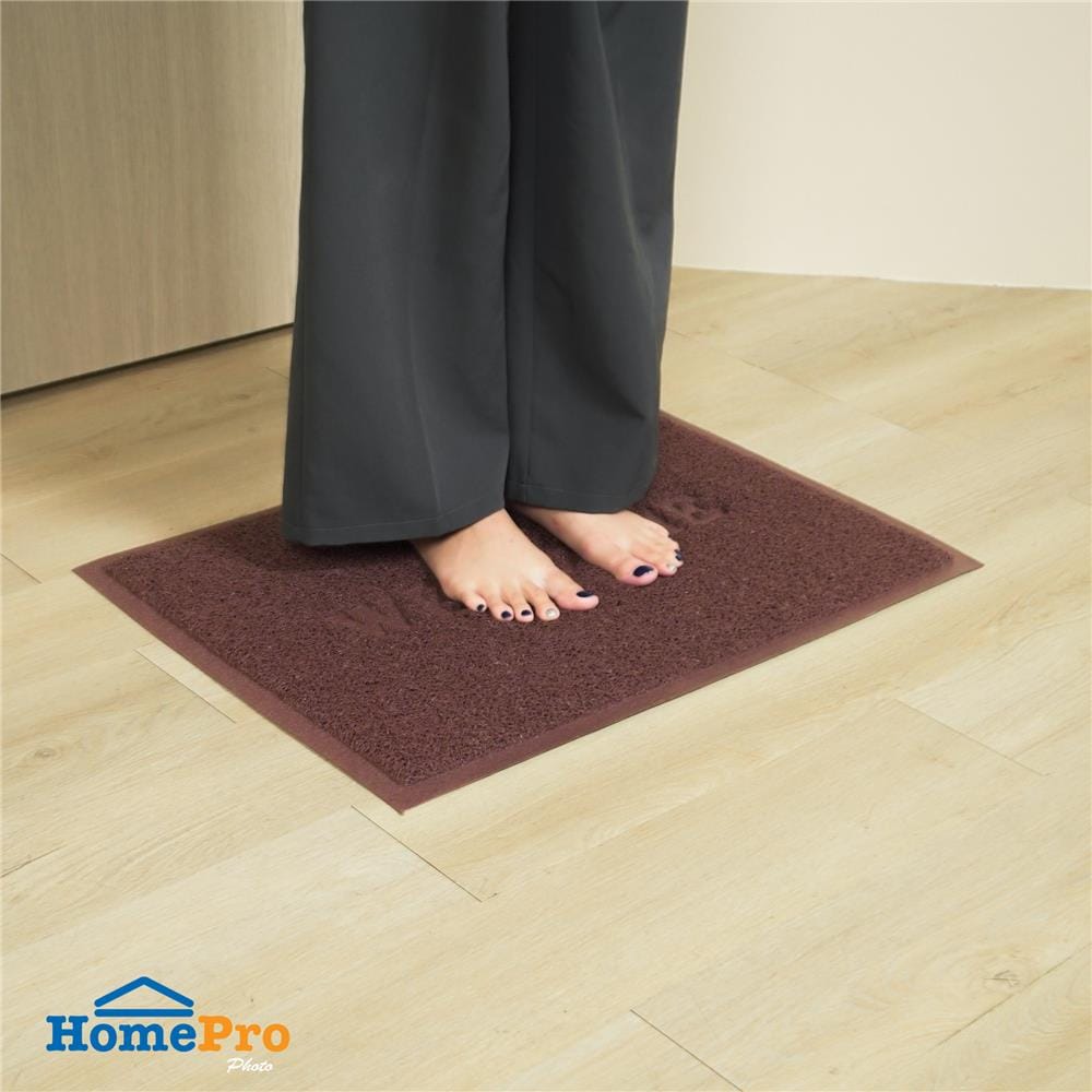 พรมเช็ดเท้าดักฝุ่น HOME LIVING STYLE S.WELCOME 50X70 ซม. สีน้ำตาล