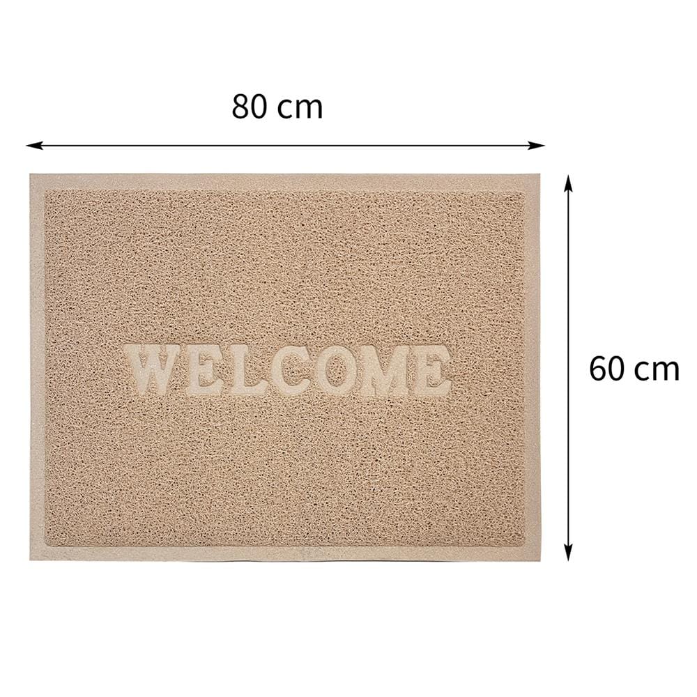 พรมเช็ดเท้าดักฝุ่น HOME LIVING STYLE S.WELCOME 60X80 ซม. สีเบจ