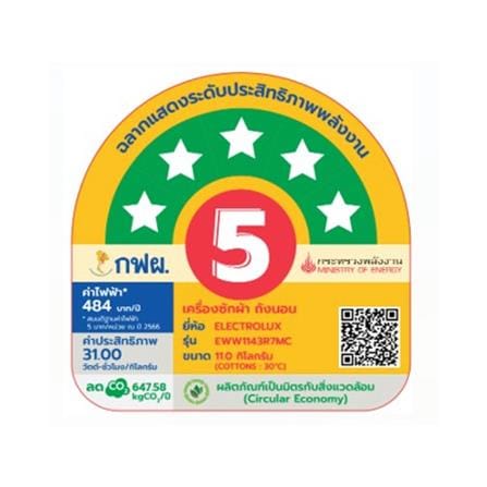 เครื่องซักอบผ้าฝาหน้าพร้อมขาตั้ง ELECTROLUX EWW1143R7MC 11/7 กก. 1400RPM อินเวอร์เตอร์ สีน้ำเงิน_8