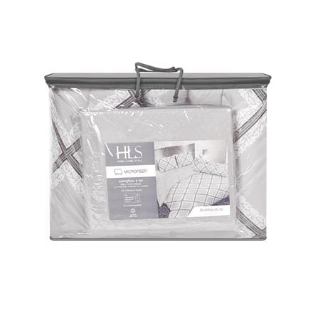 ชุดผ้าปูที่นอน 6 ฟุต (ชุด 6 ชิ้น) HOME LIVING STYLE CLASSIC DIAMOND สี BROWN_5