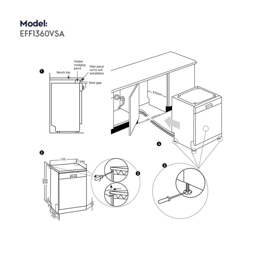 เครื่องล้างจานตั้งพื้น ELECTROLUX EFF1360VSA